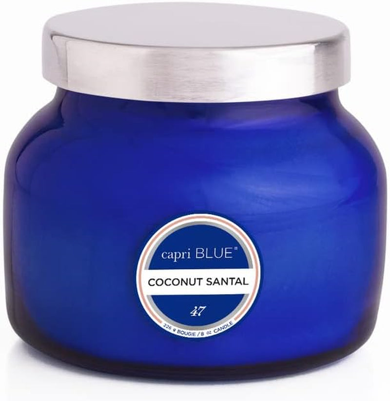 Signature Jar Candles - Long Lasting Soy Wax Blend - Luxury Tropical Scented Candles - Comes in Blue Decorative Glass Jar (Havana Vanilla, 8 Oz)