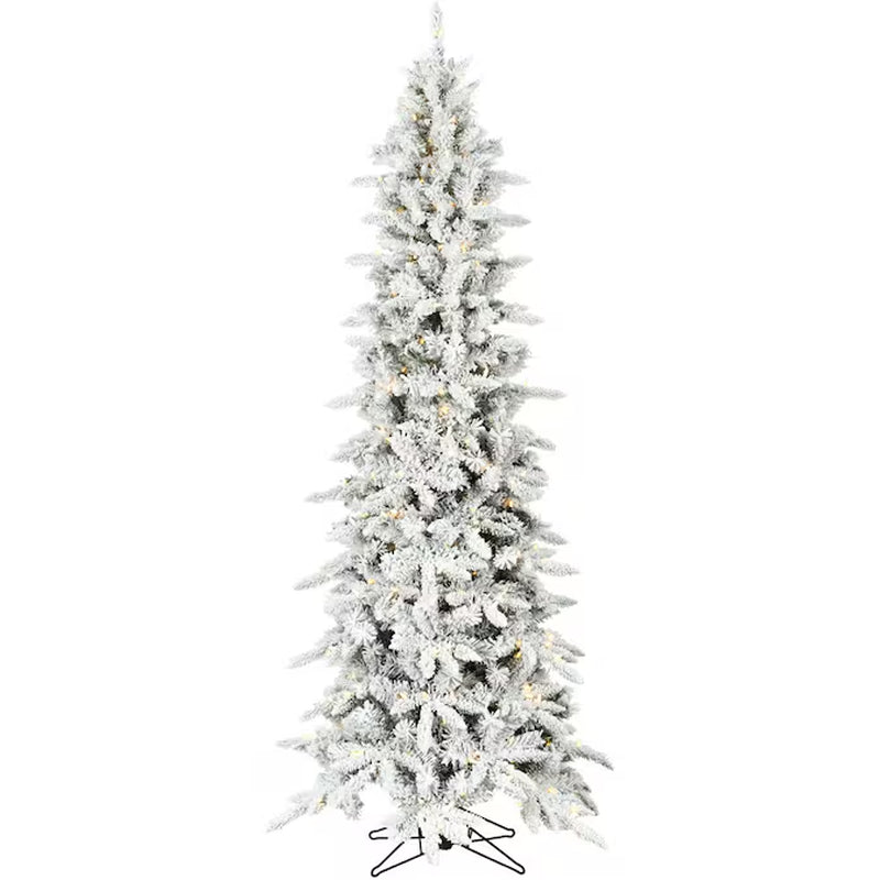 9-Ft Mountain Pine Pre-Lit Flocked White Artificial Christmas Tree with Color Changing LED Lights