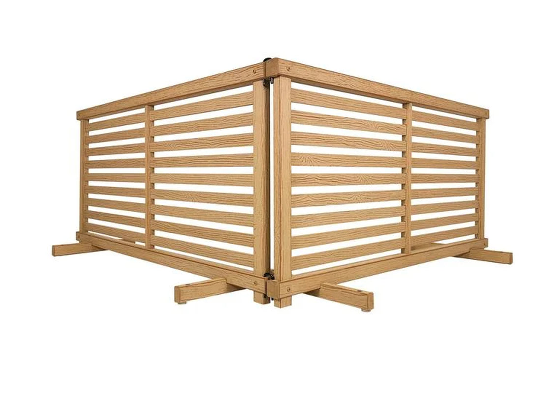 ZP19072 1.8 Ft H X 3.7 Ft W Woodtek Vinyl Cedar Color Slatted Portable Puppy Fence Kit (2 Panels)