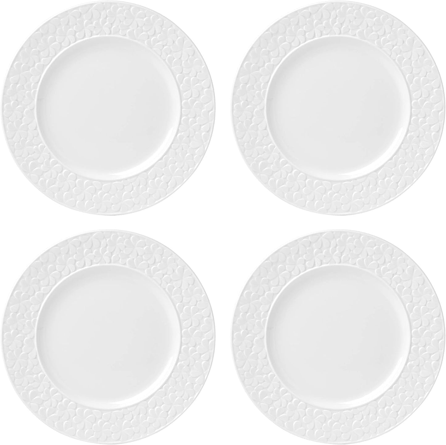 Blossom Lane 4-Piece Accent Plate Set, 4.10 LB, White