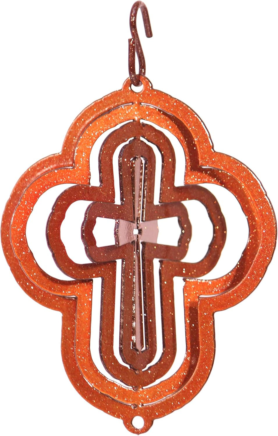 Cross Tini Swirly Metal Christmas Tree Ornament