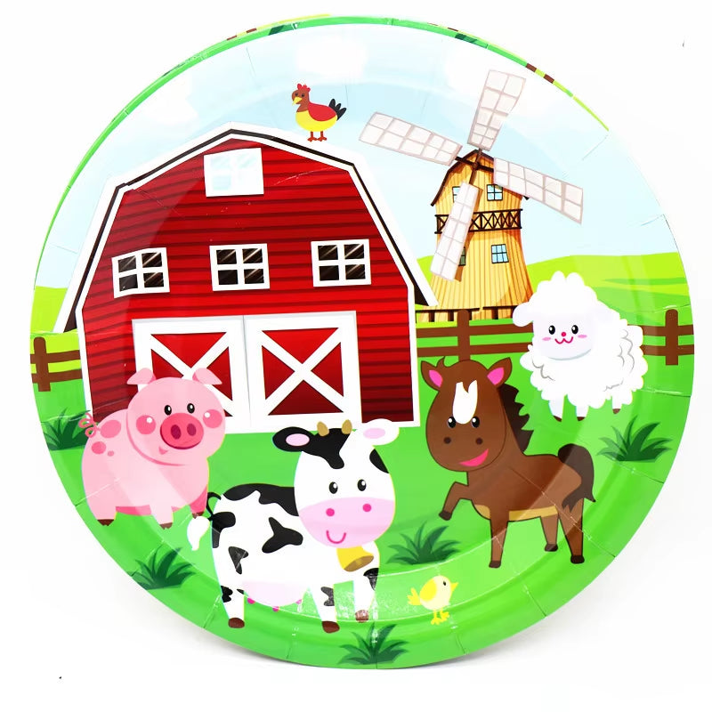 Farm Cow Theme Birthday Party Animal Party Cow Decoration Disposable Cups Plates Flags Tablecloth Baby Shower Balloon Decoration