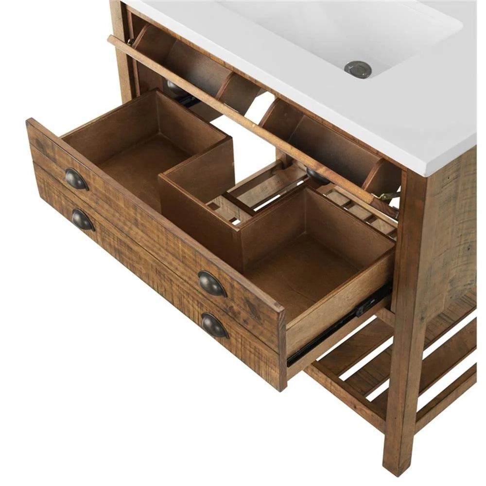 Monterey 37" Wood Single Bathroom Vanity Natural Brown