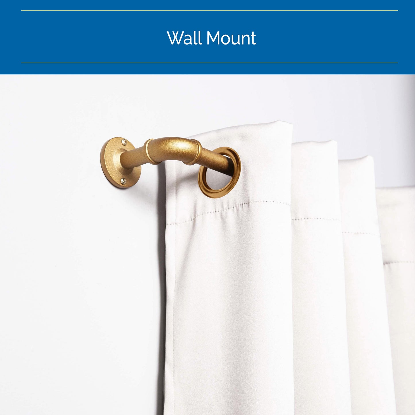 Bronn 3/4" Light Blocking Wrap around Window Curtain Rod, 36-66", Aged Brass