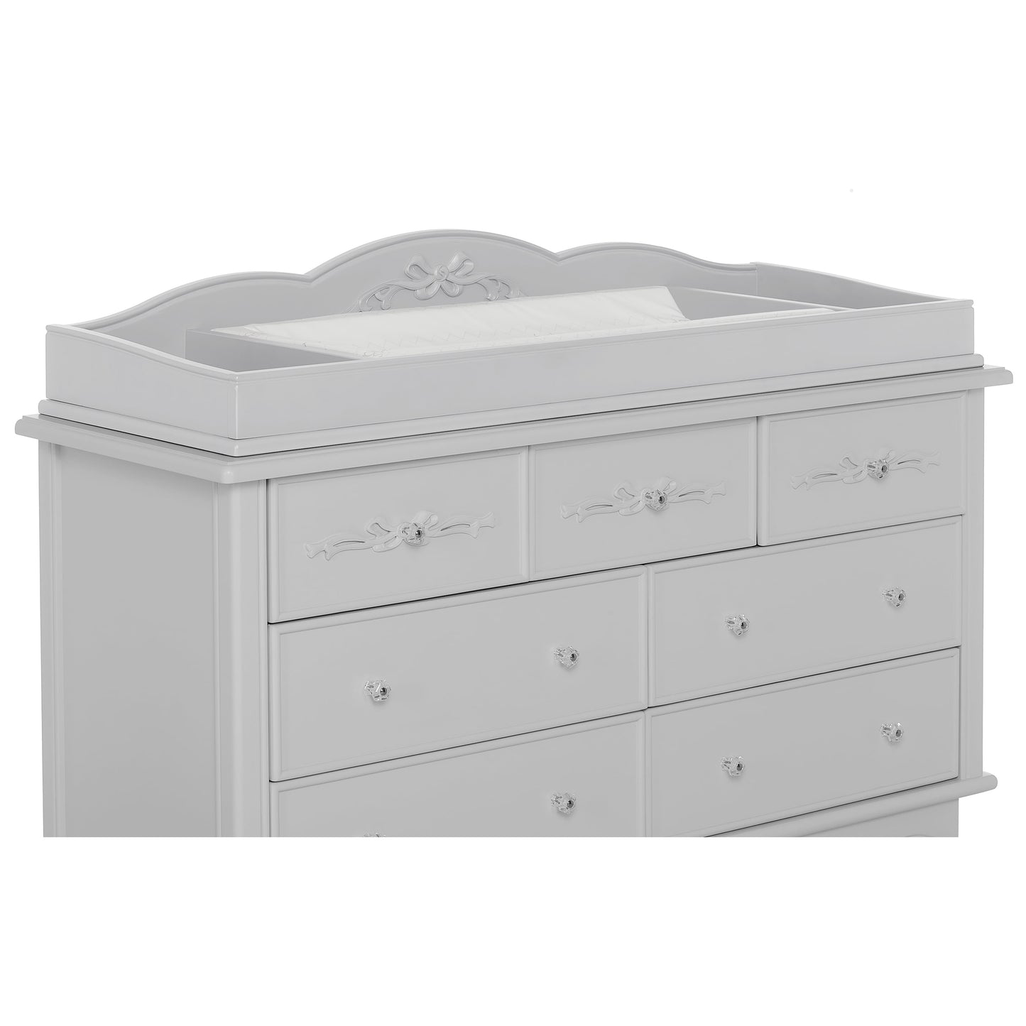 Evolur Aurora Change Tray I Lasting Quality I Intricate Ribbon Bow Scrollwork, Silver Mist
