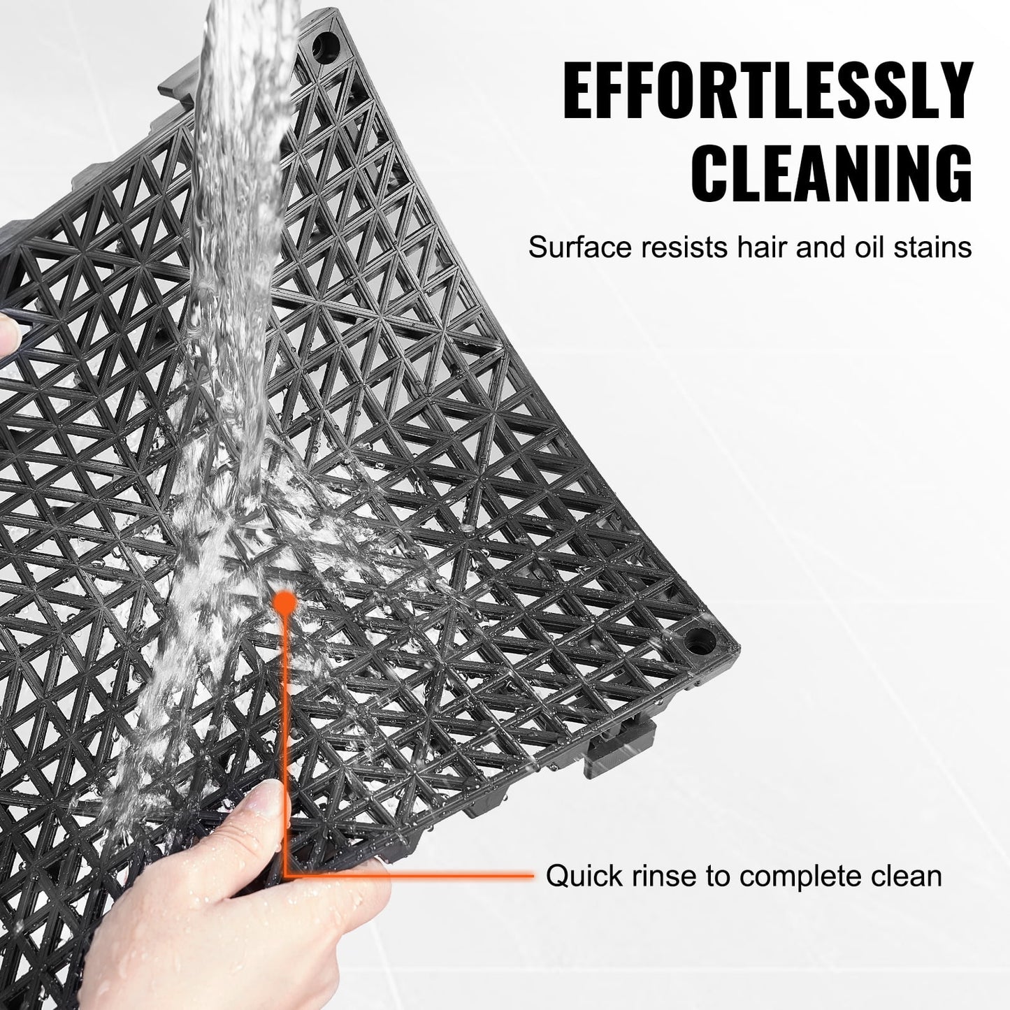 12 PCS Interlocking Drainage Floor Mat 12" X 12" X 0.6" Modular Interlocking Cushion PVC Non-Slip Drainage Tiles Mats for Pool, Bathroom, Shower, Deck, Patio (Black)