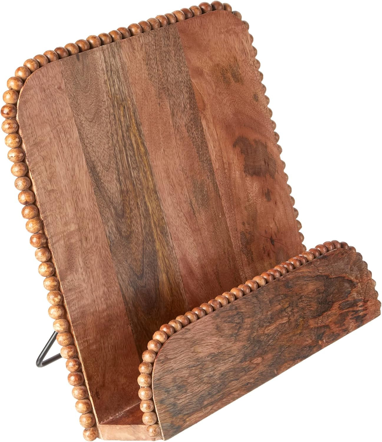 Beaded Cookbook Holder, 11" X 11", Natural Brown
