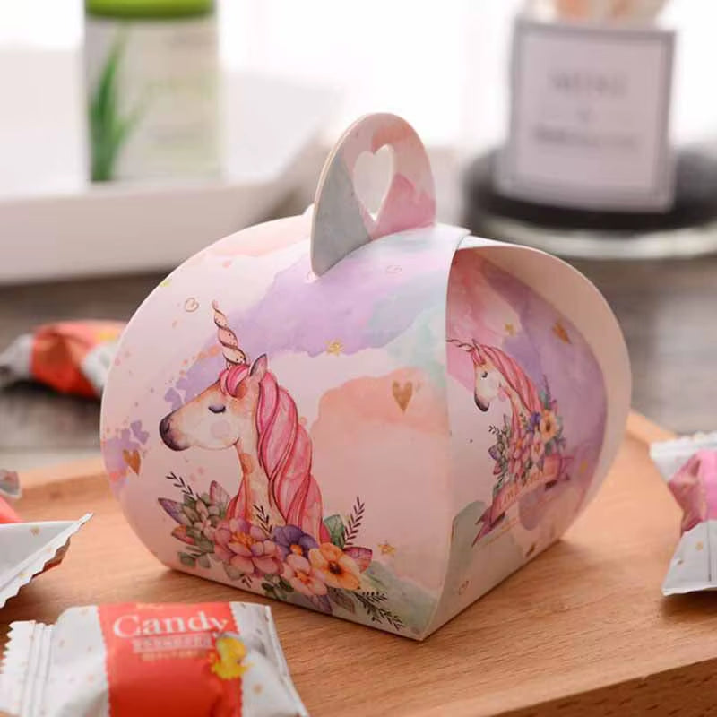 10Pcs 5.5X5.5X6.5Cm Paper Candy Box Flamingo Chocolate Gift Box for Baby Shower Birthday Wedding Party Supplies