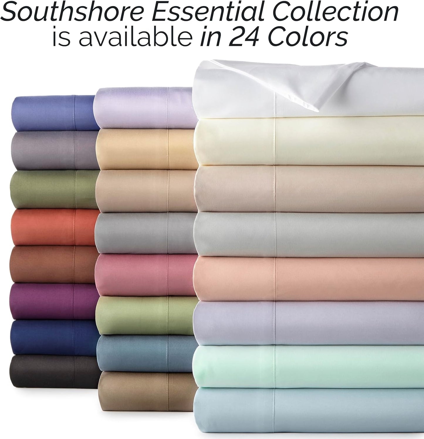 Premium Collection, 6-Piece, Deep Pocket Sheet Set, Easy Care, Shrinkage Free Sheet Set with 1 Flat Sheet, 1 Fitted Sheet, 4 Pillowcases, Bone, Full