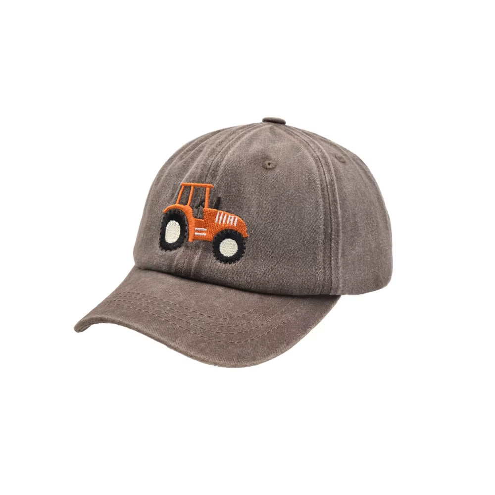 Children Cartoon Baseball Cap Tractor Embroidered Peaked Caps for Boys Girls Outdoor Sunscreen Sports Visor Hat Kids Gifts
