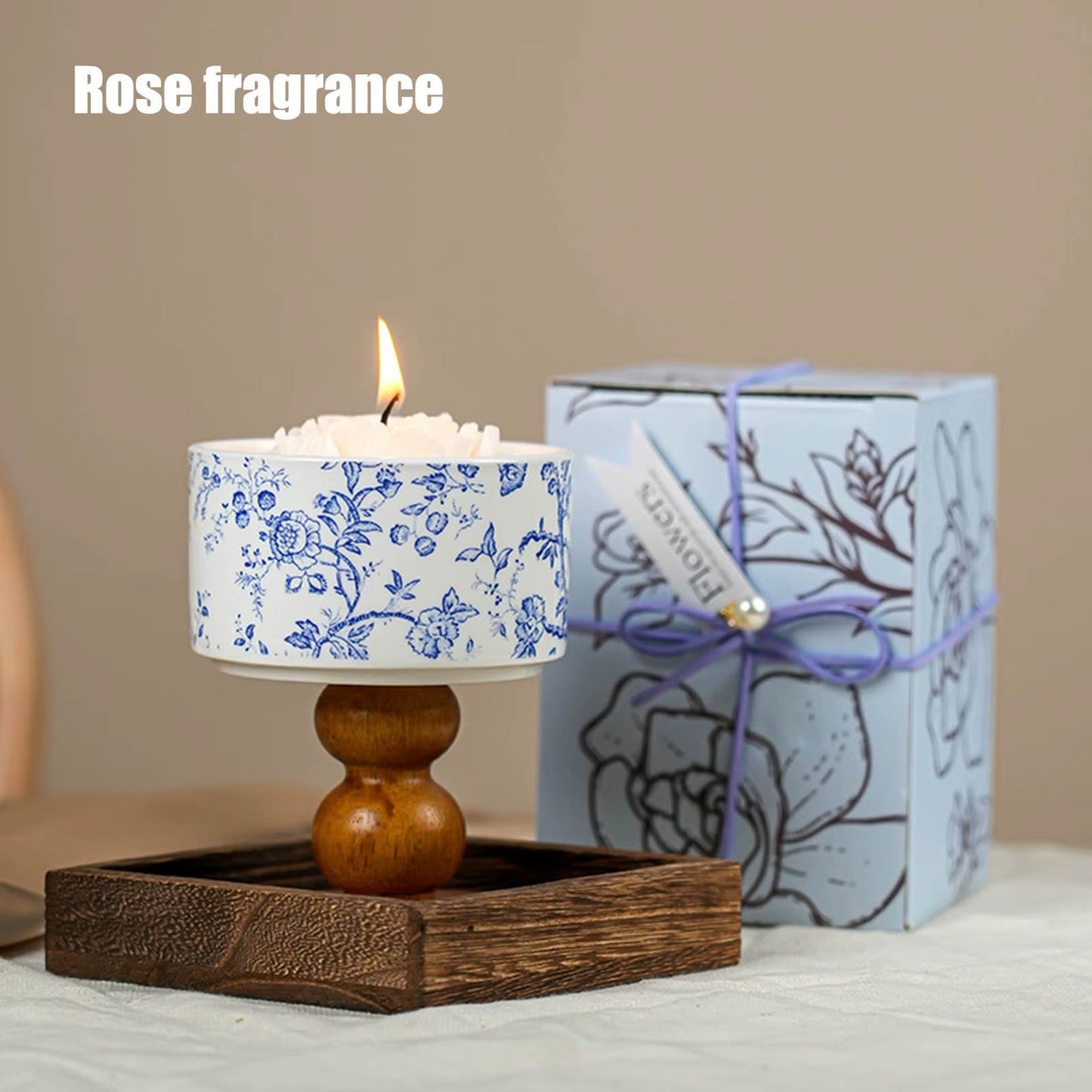 Camellia Scented Candle Gift Box Set Home Bedroom Senior Birthday Gift New Year Gift