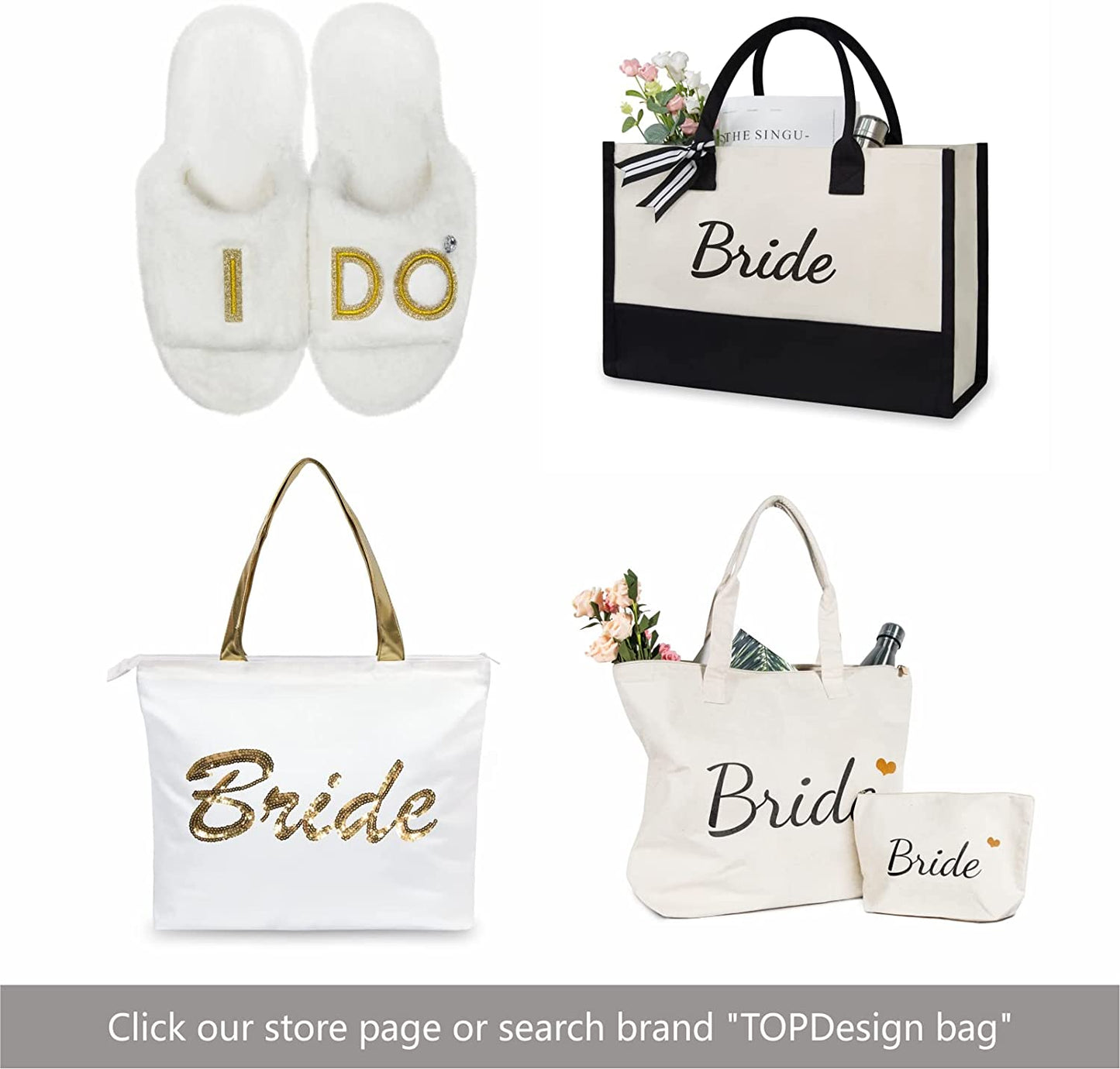 Canvas Tote Bag, Bridal Shower Gifts for Bride, Wedding Bachelorette Bride Gifts Shoulder Bag