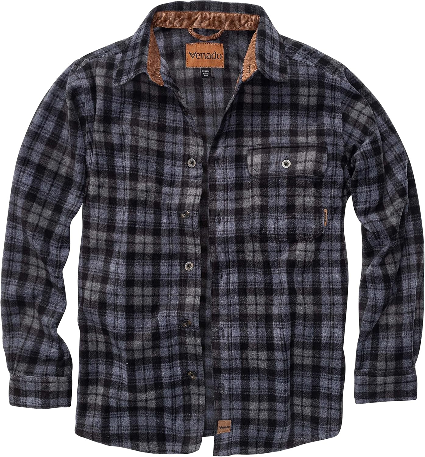 Mens Plaid Shirts for Men - Heavyweight Buffalo Plaid Fleece Shirt - Soft