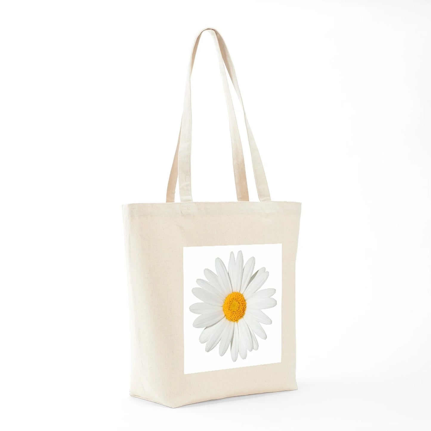 - Daisy Tote Bag - Natural Canvas Tote Bag, Cloth Shopping Bag