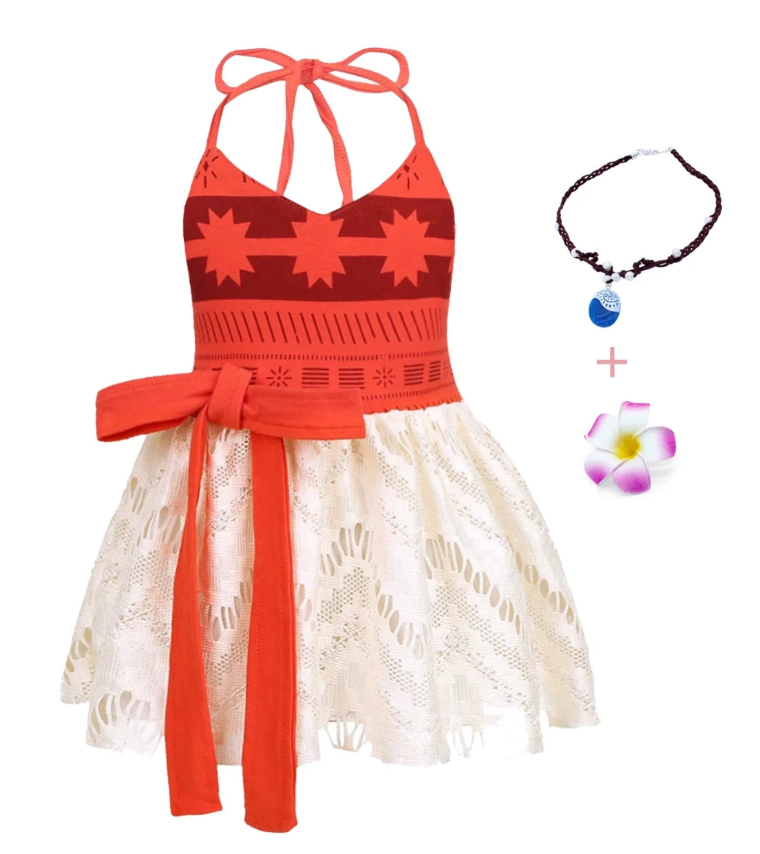 Baby Girl Moana Costume Princess Clothes Halter Backless Jumpsuit Dress Tulle Sundress Adventure Outfits