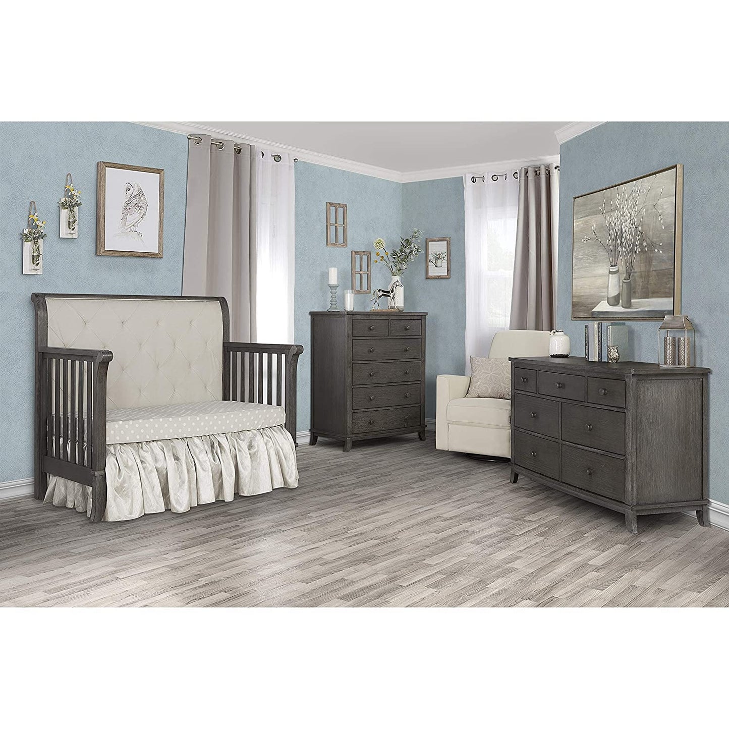 Signature Amsterdam 5-In-1 Convertible Crib, Smokey Brushed Grey