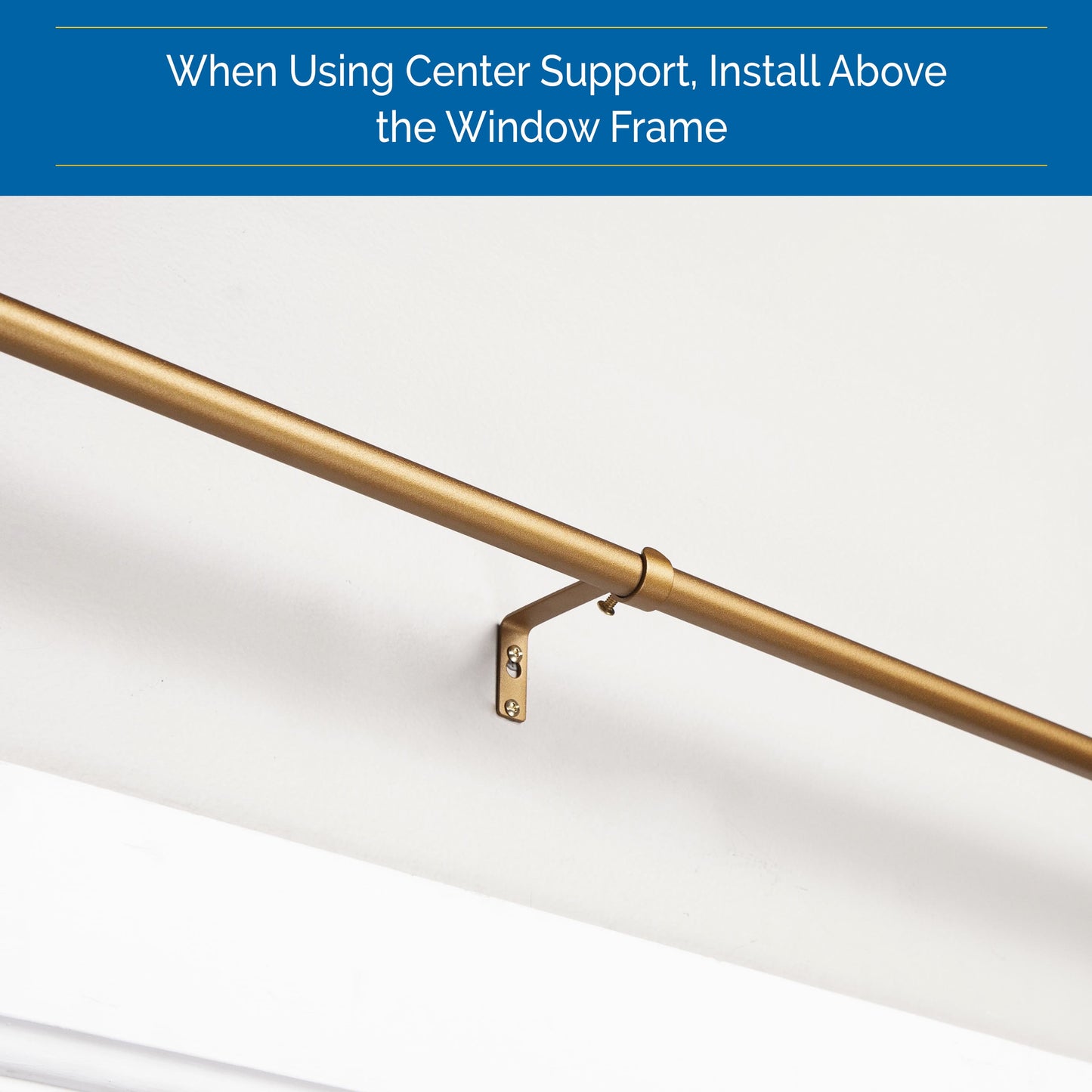 Bronn 3/4" Light Blocking Wrap around Window Curtain Rod, 36-66", Aged Brass