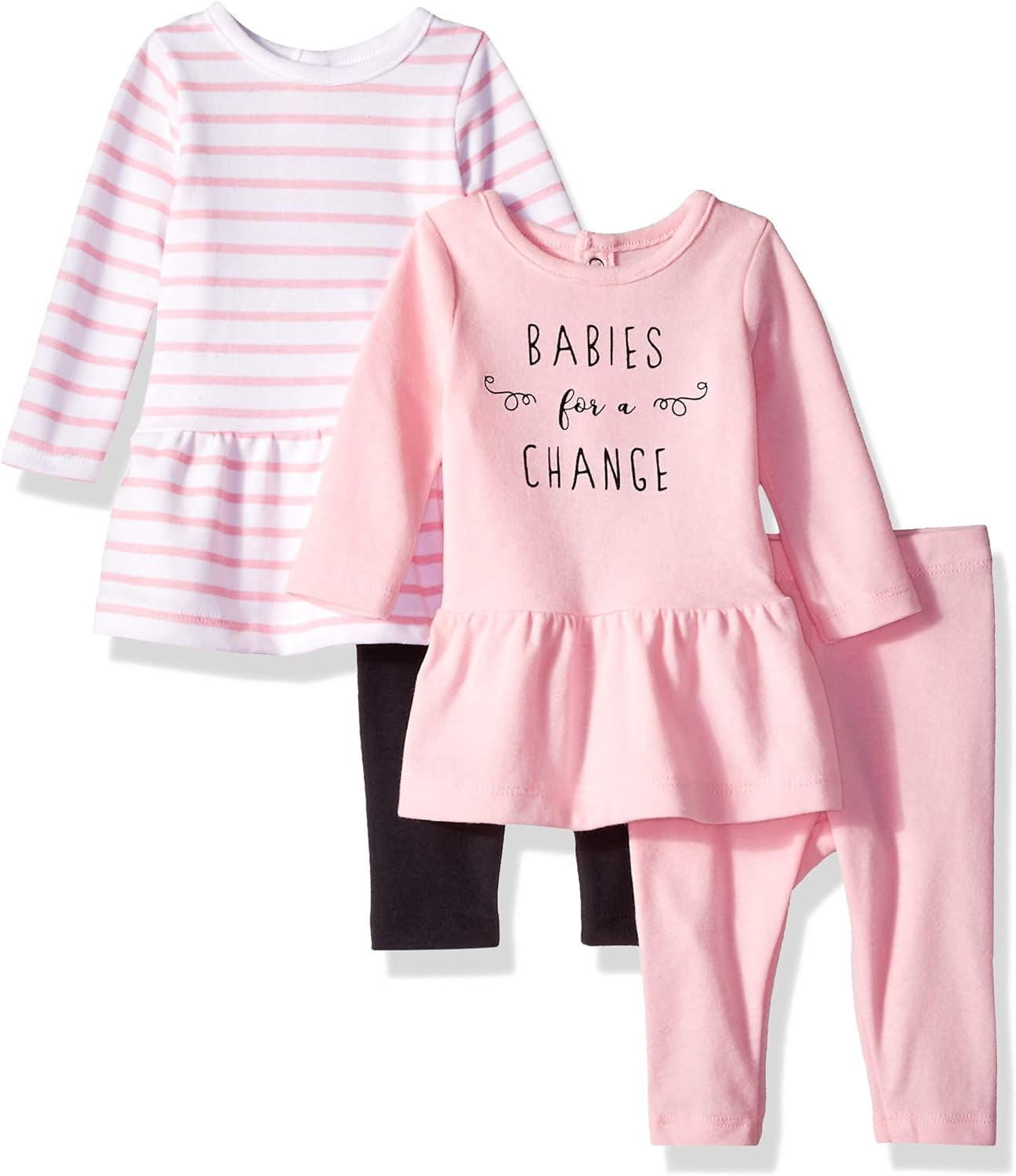 Baby Girls' Ultimate Baby Flexy Dress Set - 2 Long Sleeve Dresses with 2 Leggings