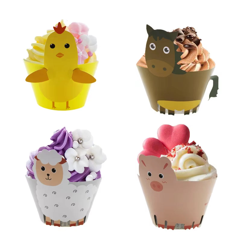 Baby Shower Farm Animals Theme Party Favors Decorations with Balloon Cartoon Disposable Tableware Sets Birthday Party Supplies