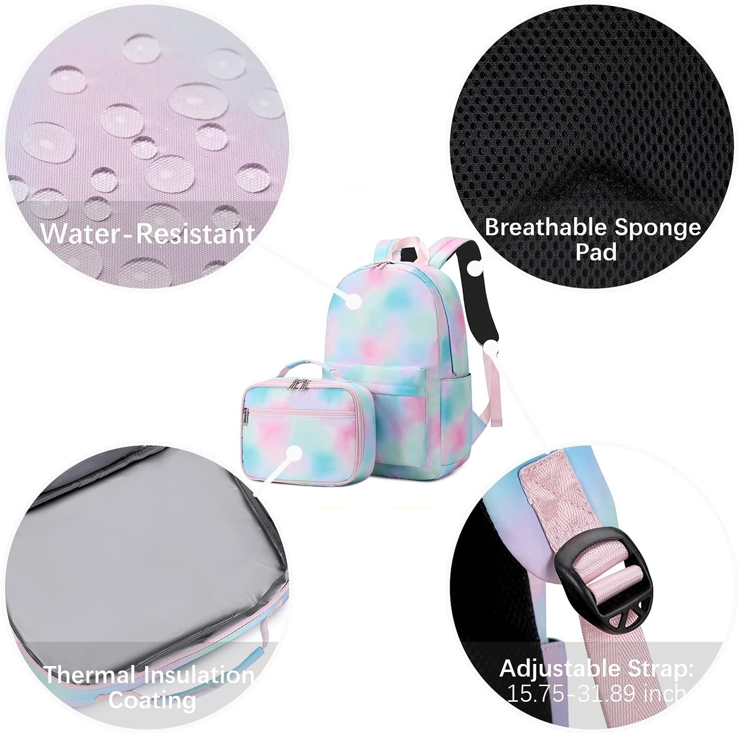 Cow Print Girls Backpack Set for Teens Backpacks School Bookbags with Lunch Bag (Cow Print)
