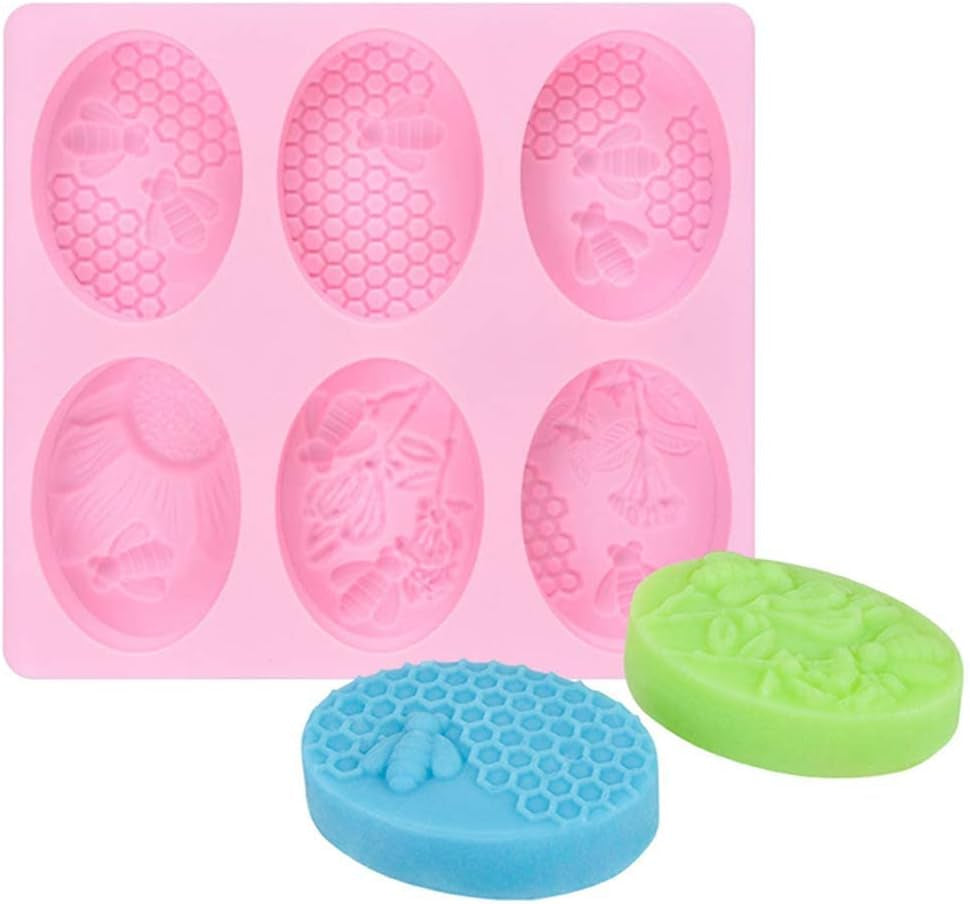 2Pcs Bee Silicone Soap Molds, Honeycomb Molds for Chocolate Jelly Candy Making