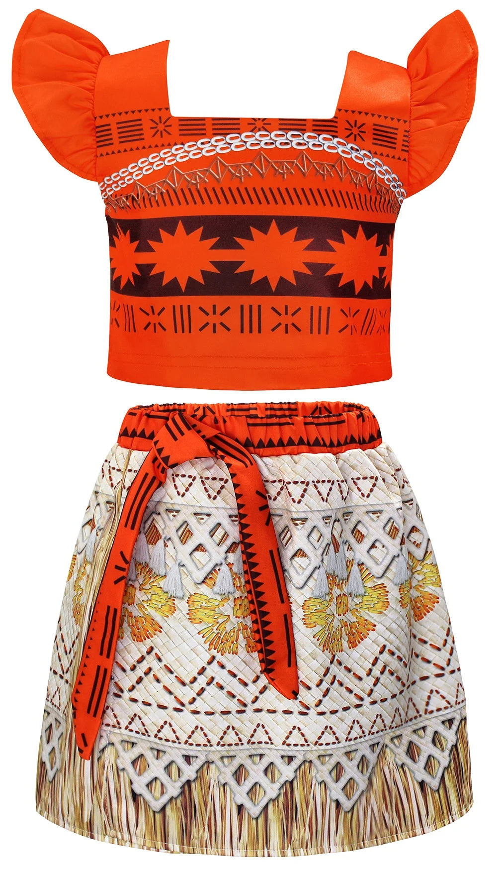 Moana Ocean Adventure Costume for Girls Skirt Sets Princess Dress up Kids Cosplay Role Play Christmas Outfit with Accessories