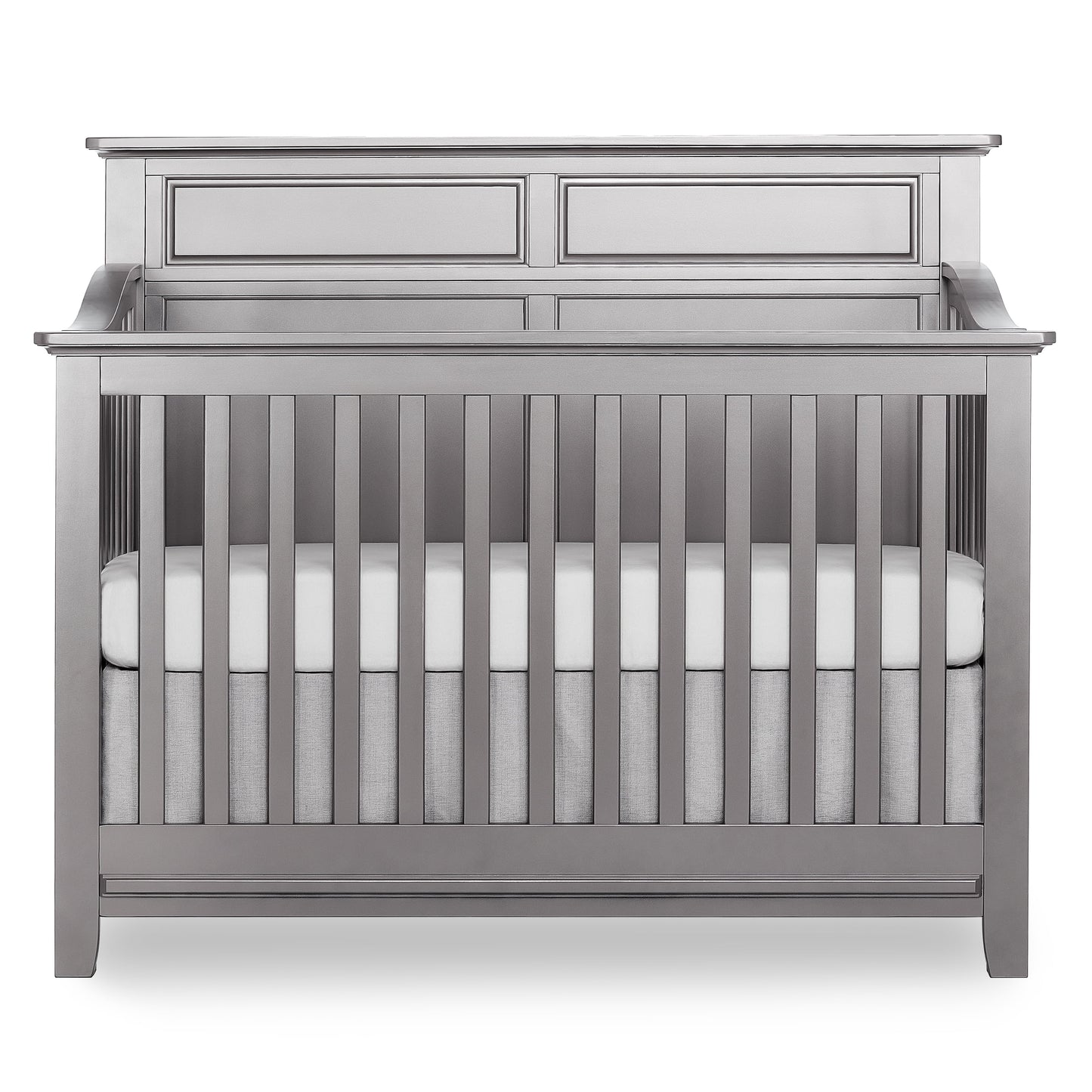 Harper 4-In-1 Convertible Crib, JPMA Certified, 3 Mattress Height Setting, Metallic Grey