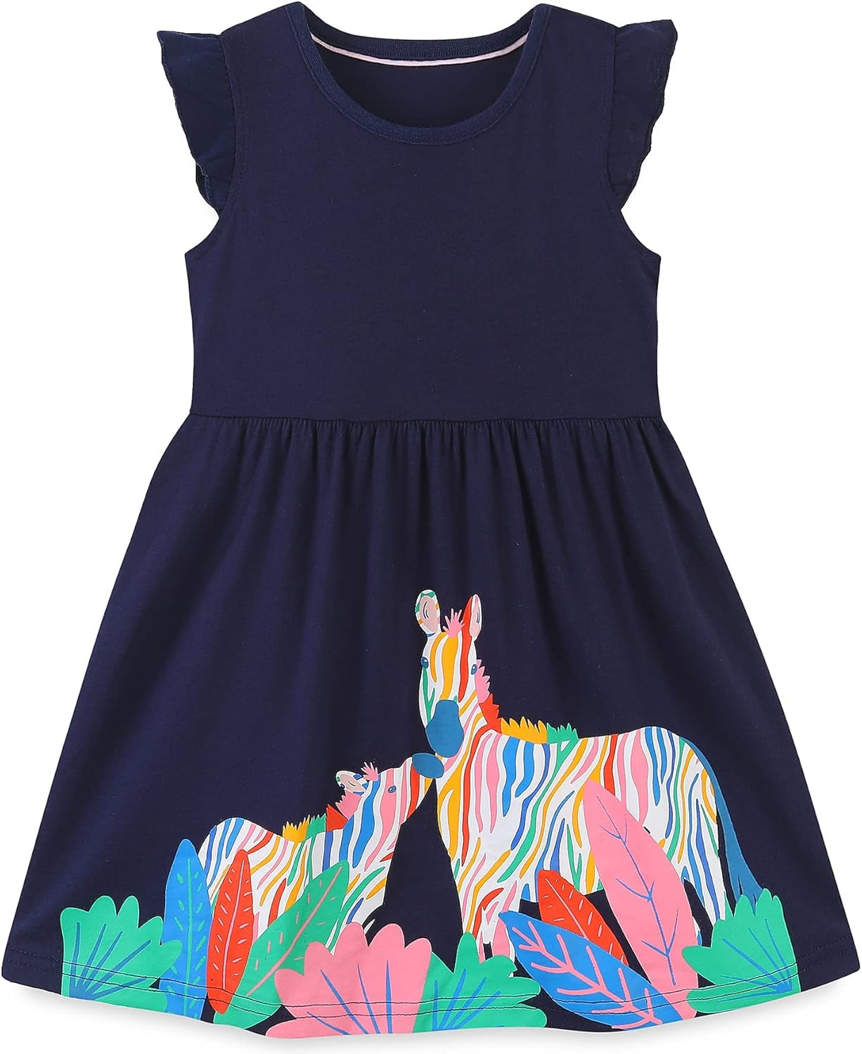 Toddler Girls Clothes Cotton Short Sleeve Casual Girls Dresses for Kids 2-7 Years