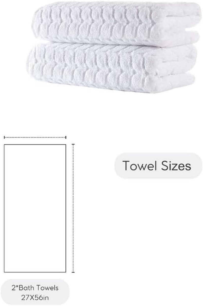 100% Turkish Cotton Jacquard Luxury Towel Set – Quick Dry Non-Gmo Ultra-Soft, Plush and Absorbent Luxury Durable Turkish Towels Set (Grey, 2 Pcs Bath Towel Set)