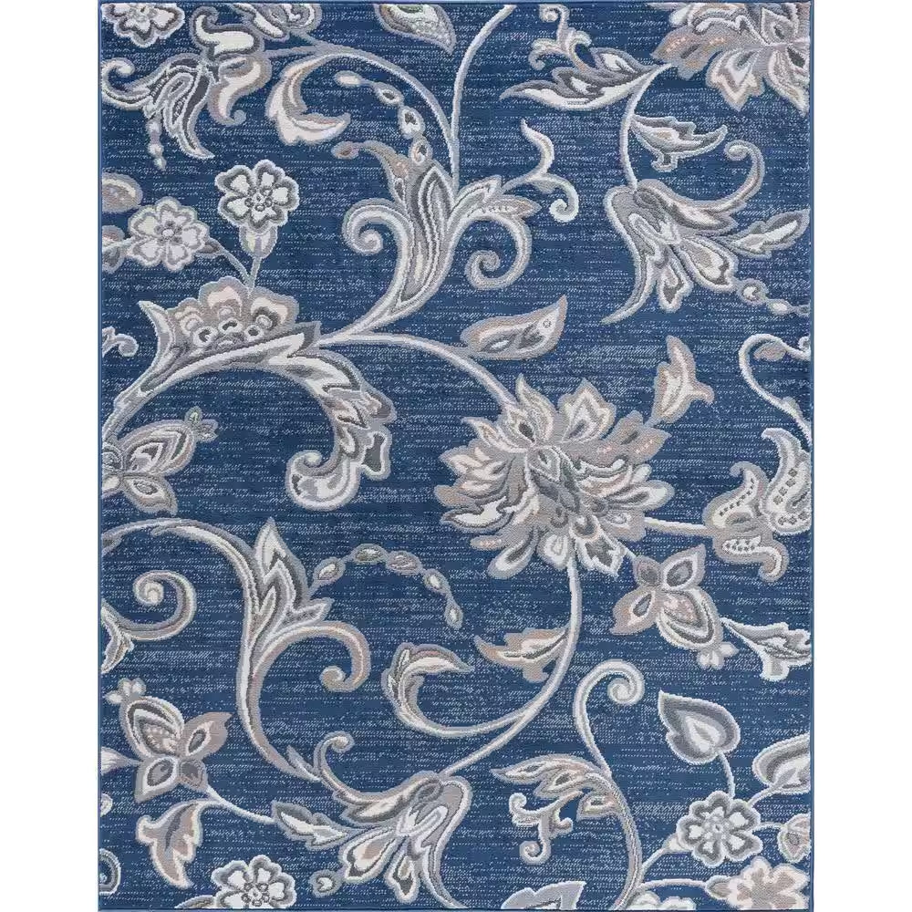 Madison Floral Gray 6 Ft. round Indoor Area Rug