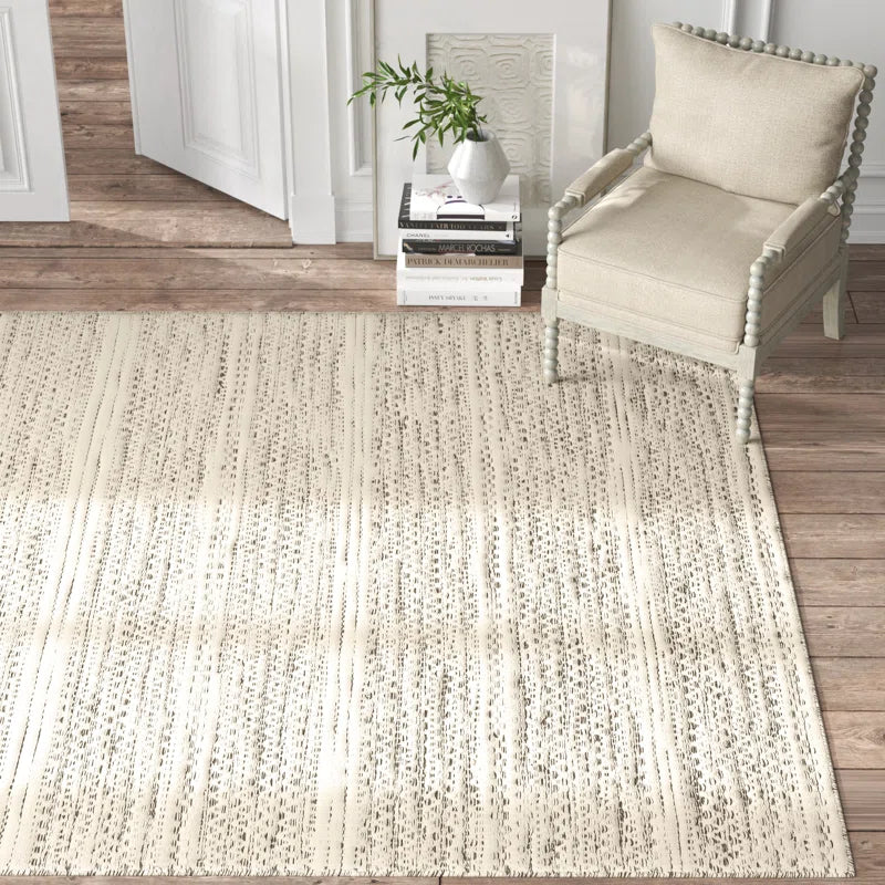 Sylvie Chevron Flatweave Wool Cream/Black Area Rug