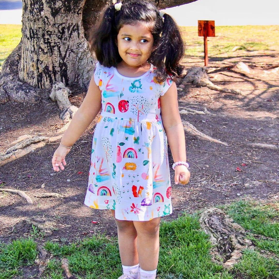 Toddler Girls Clothes Cotton Short Sleeve Casual Girls Dresses for Kids 2-7 Years