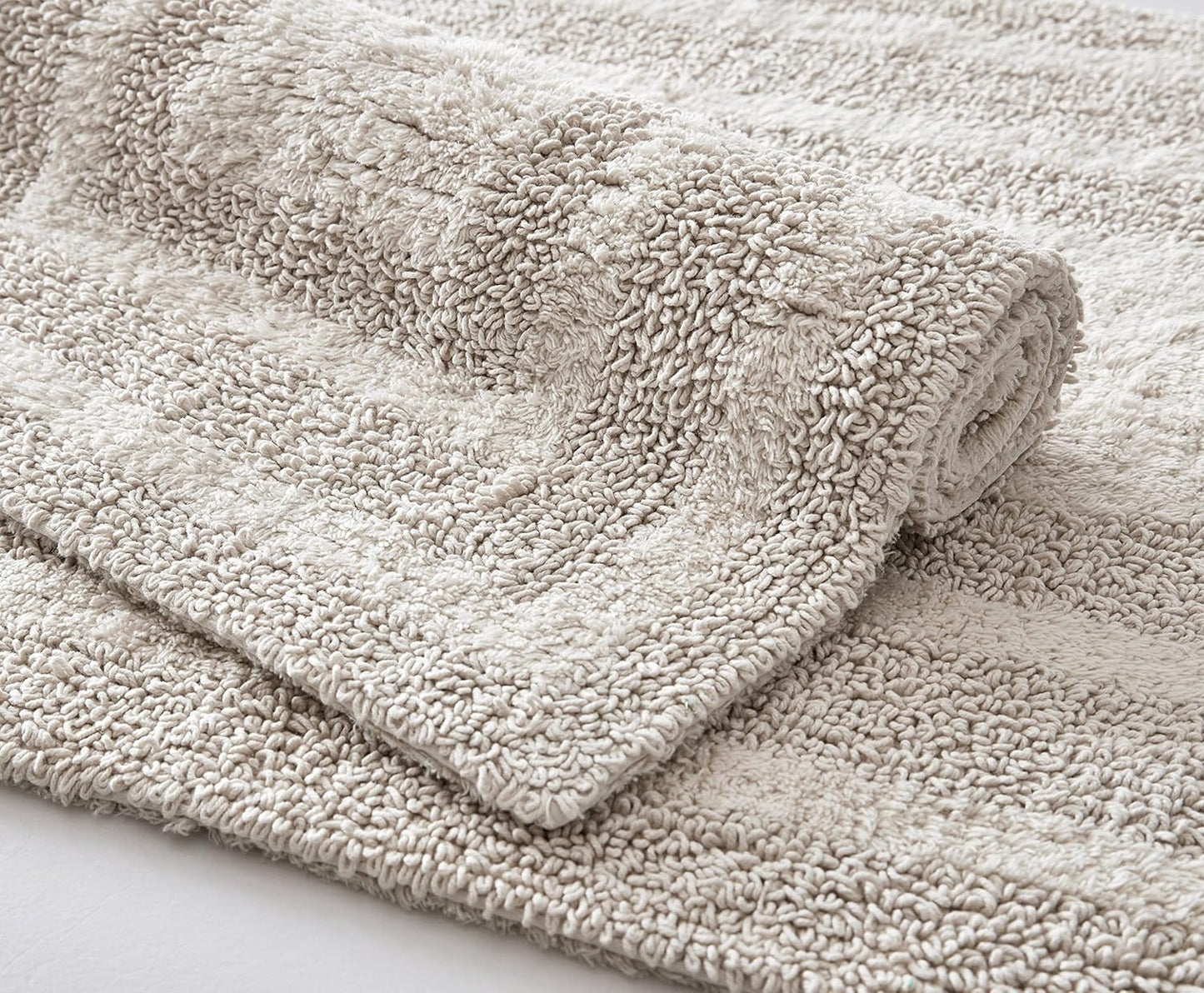 - Bathroom Rugs Set, Soft Tufted Cotton Bathroom Decor, Super Absorbent & Quick Dry (Logan Light Grey, 2 Piece)