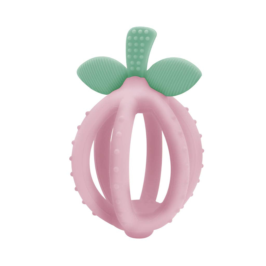 Teething Ball & Training Toothbrush - Silicone, Bpa-Free Bitzy Biter Lemon-Shaped Teething Toy Features Multiple Textures to Soothe Gums & an Easy-To-Hold Design (Pink Lemonade)