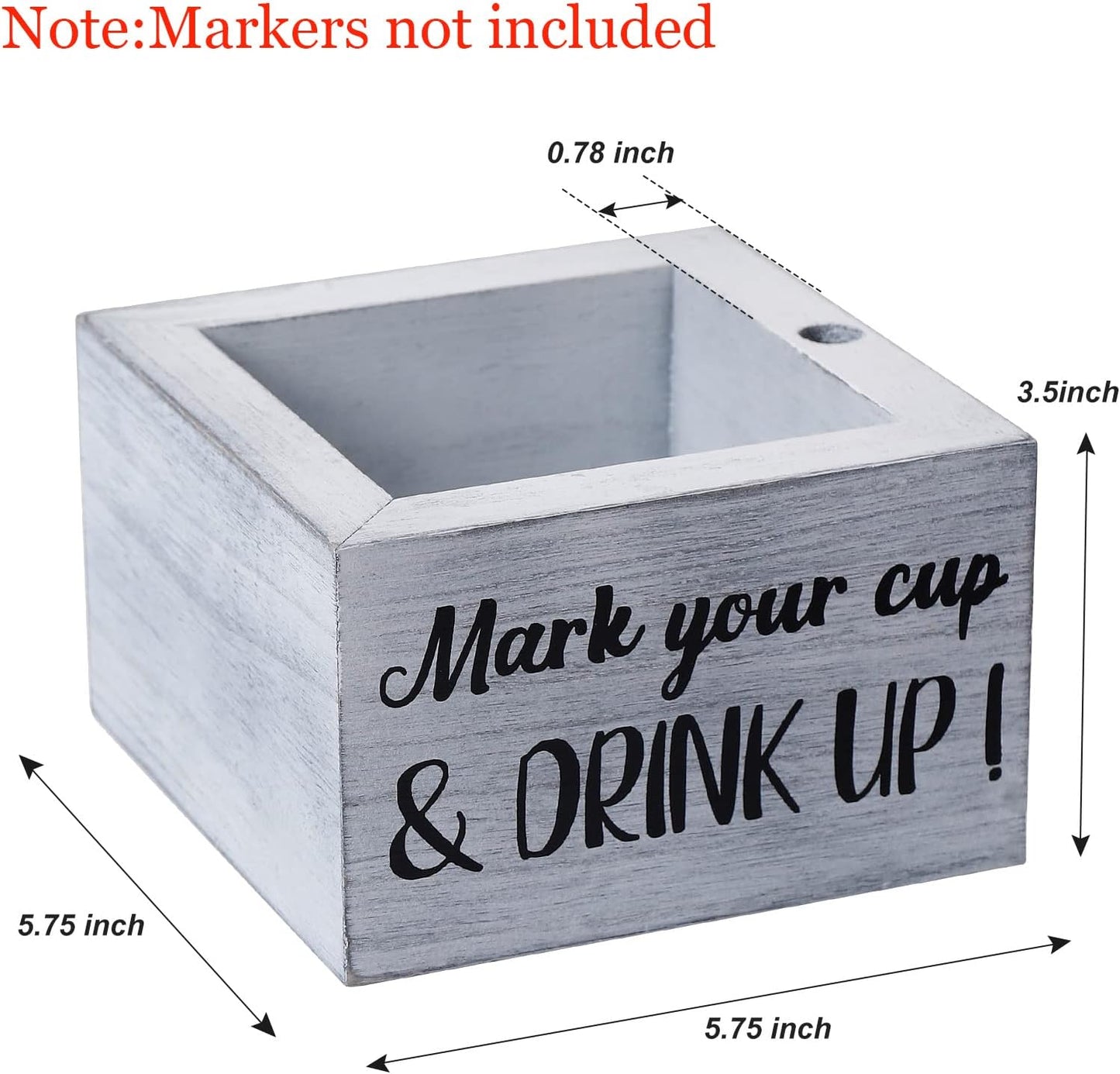 Disposable Cup Holder with Marker Slot Mark Your Cup and Drink up Dispenser Wooden Cup Organizer Farmhouse Rustic Bar Wedding Party Housewarming Decor Hostess Bridal Couples Gift
