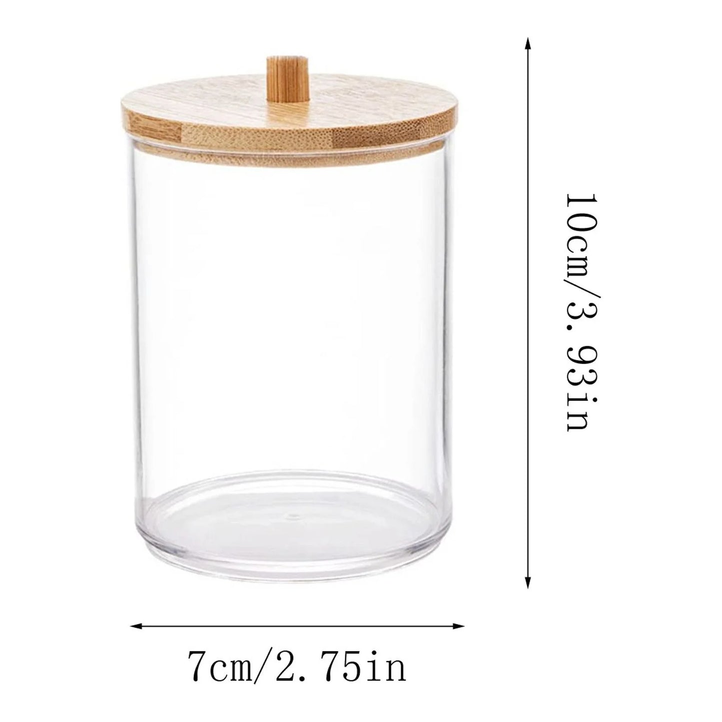 Acrylic Holder Dispenser Bathroom Jars with Lids Cotton Ball Pad round Holder for Bathroom Accessories Storage Organizer
