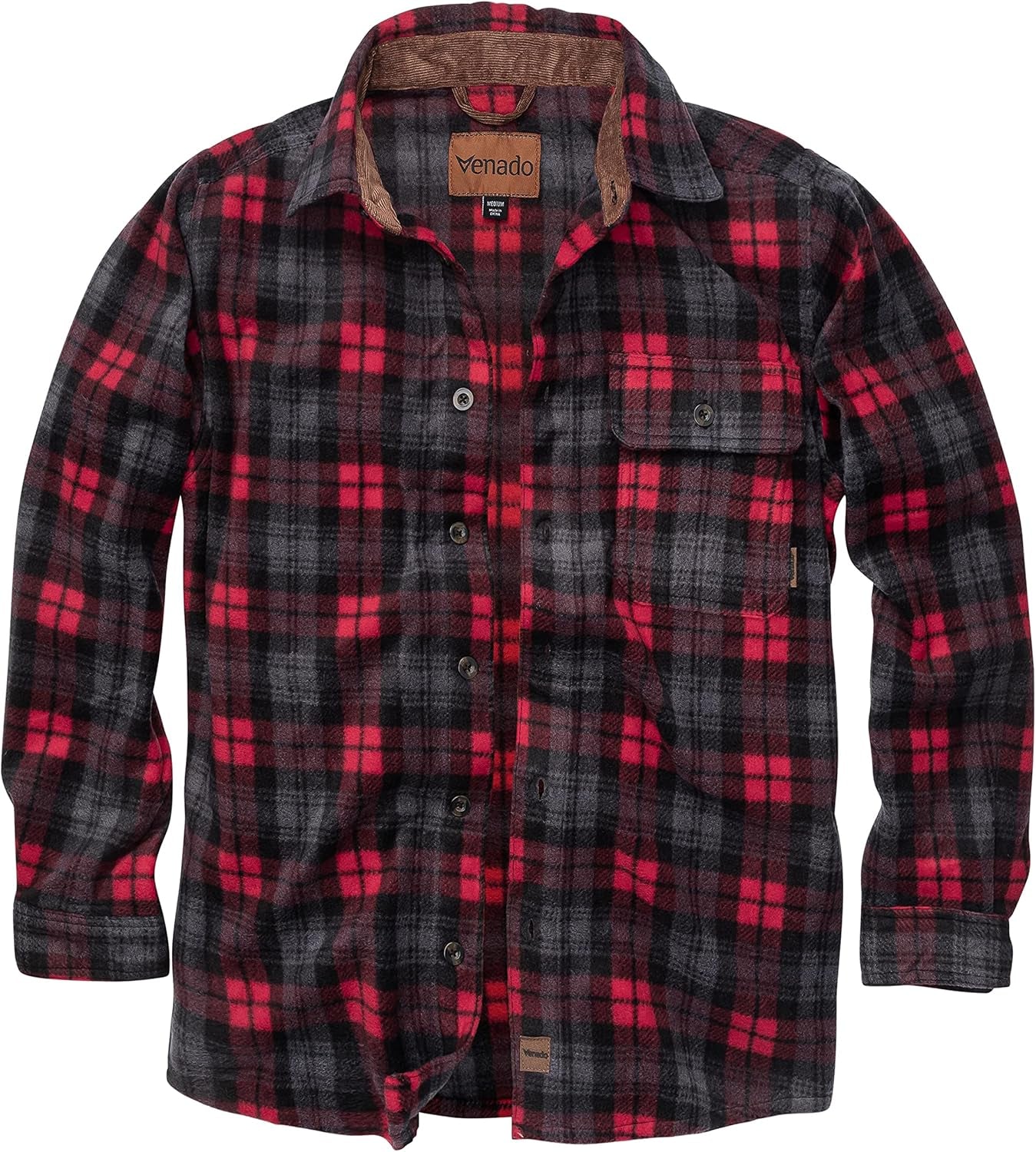 Mens Plaid Shirts for Men - Heavyweight Buffalo Plaid Fleece Shirt - Soft