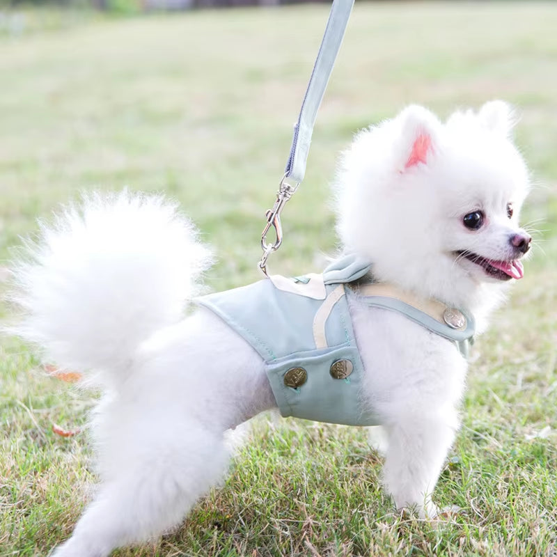 Cute Pet Dog Harness Leash Set Pet Chest Strap Breathable Dog Leash Walking Rope for Small Dogs Pomeranian Pet Vest Harness Rope