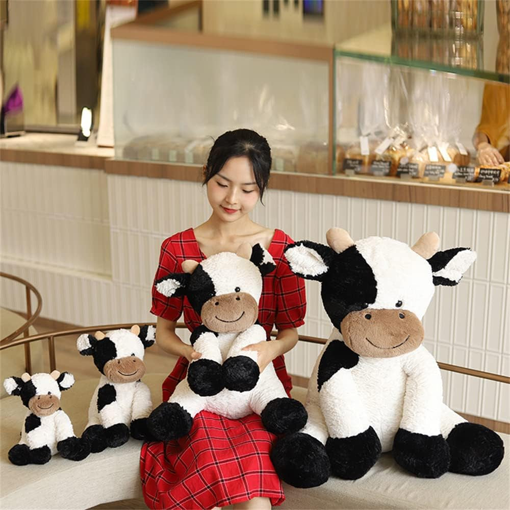 Cow Year Plush Toy Cute Cattle Stuffed Animals Cattle Soft Doll Kids Toys Birthday Gift for Children Easter, Thanksgiving, Christmas, New Year'S Gifts (Black and White, 50Cm/19Inch)