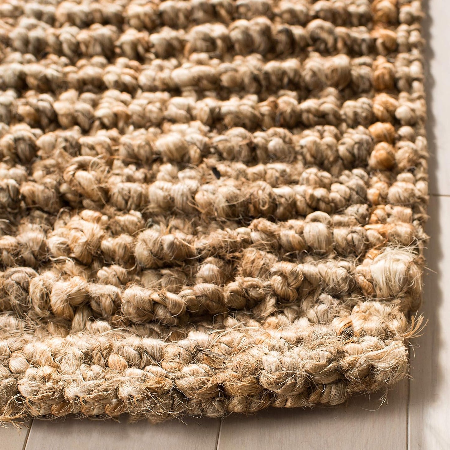 Natural Fiber Collection Runner Rug - 2' X 8', Natural, Handmade Chunky Textured Jute 0.75-Inch Thick, Ideal for High Traffic Areas in Living Room, Bedroom (NF447A)