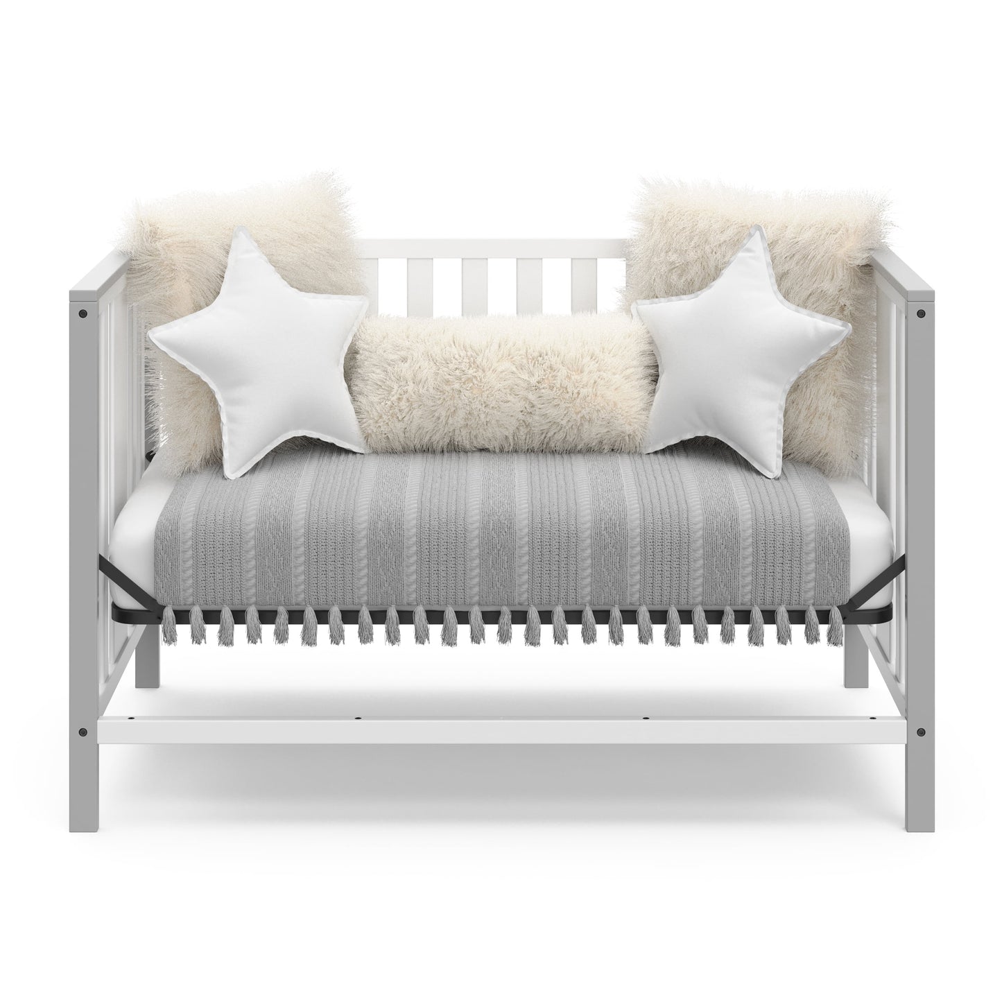 Modern Pacific 4-In-1 Convertible Baby Crib, Pebble Gray