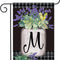 Farmhouse Monogram Letter M Garden Flag Floral 18" X 12.5"