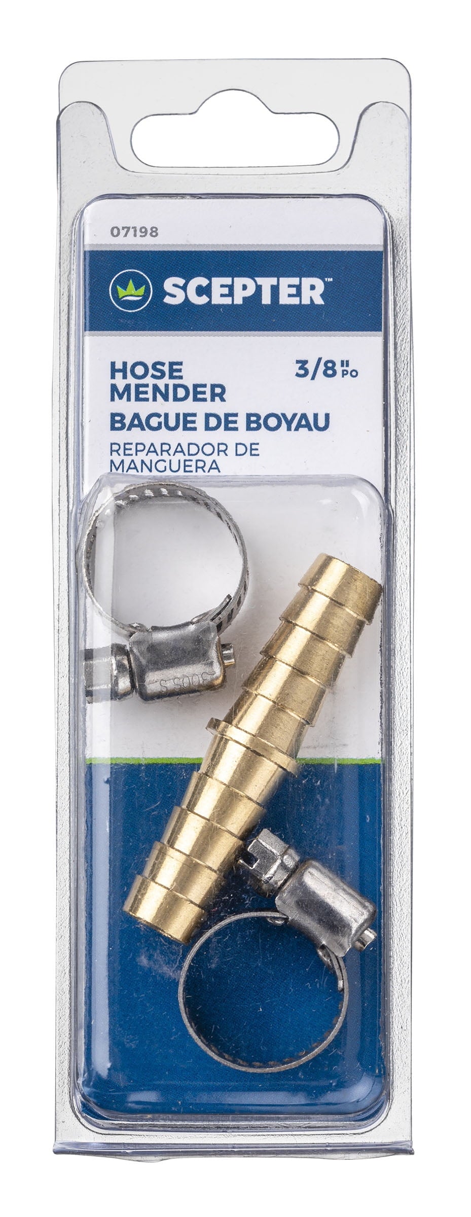 Hose Mender with Stainless Steel Clamps, 3/8", 07198, Fuel Line Boat Accessory