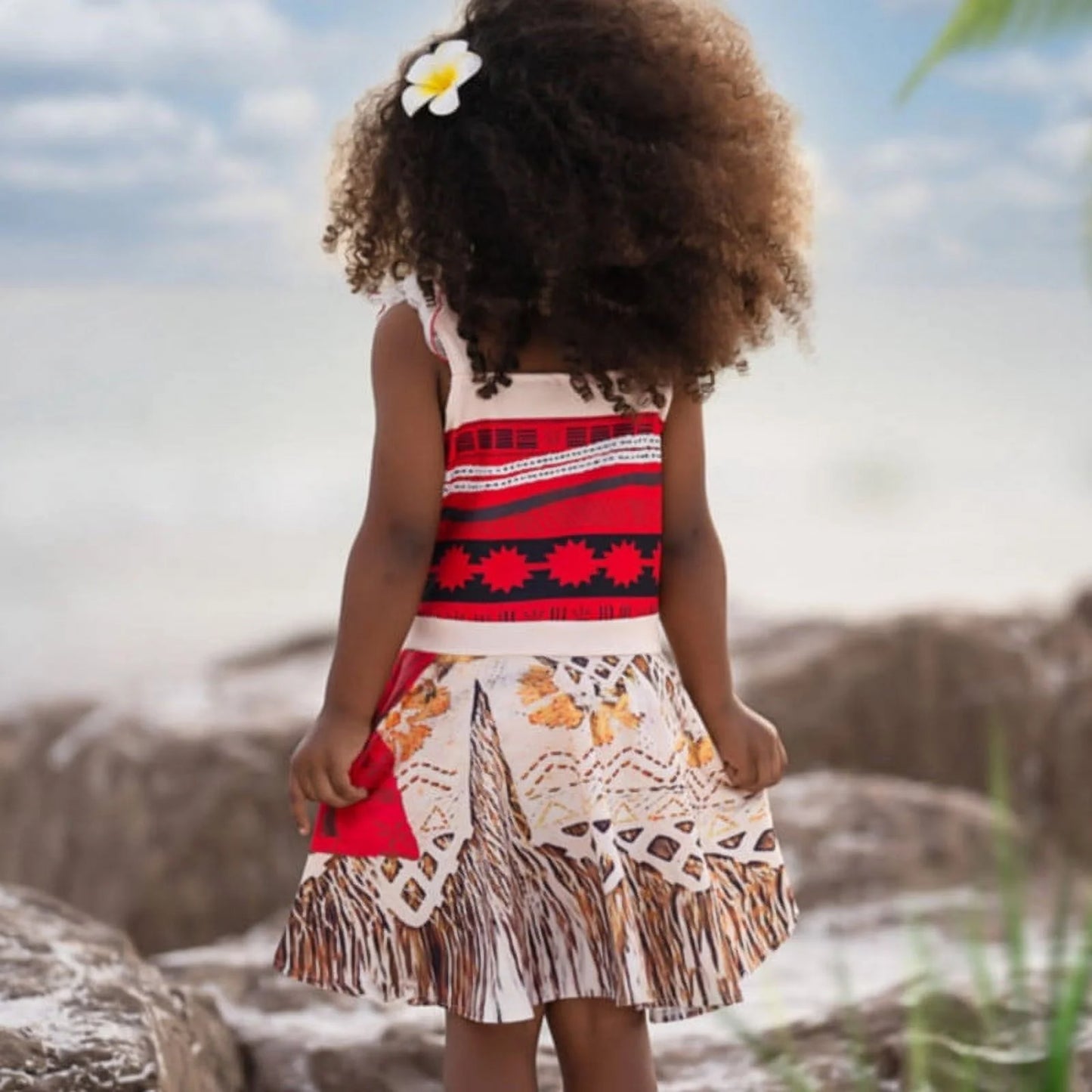 Moana Princess Dress for Little Girls Ocean Adventure Costume Cosplay with Accessories 9-10 Years