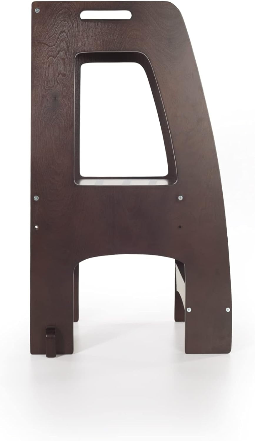 Tower Step-Up - Espresso: Adjustable Counter Height, Toddler Step Stool with Handholds for Little Children, Kids' Learning Furniture