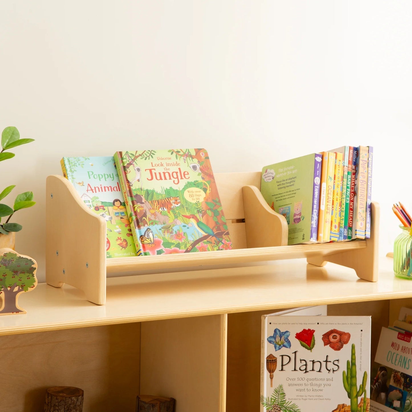 Tabletop Book Browser - Natural, Bookshelf for Kids, Home Office and School Furniture, Book Organizer