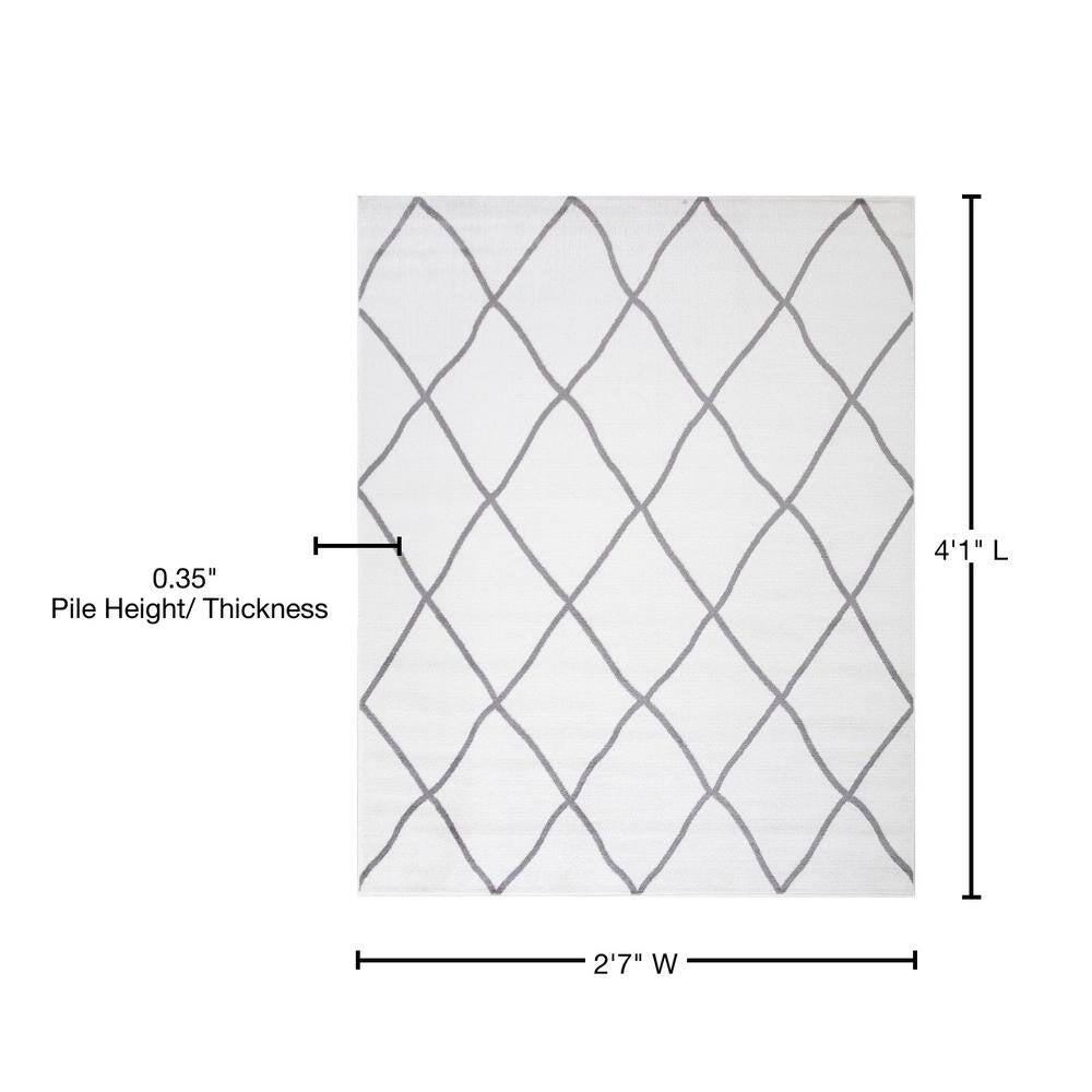 Madison Collection Diamond Ivory 3 Ft. X 4 Ft. Area Rug