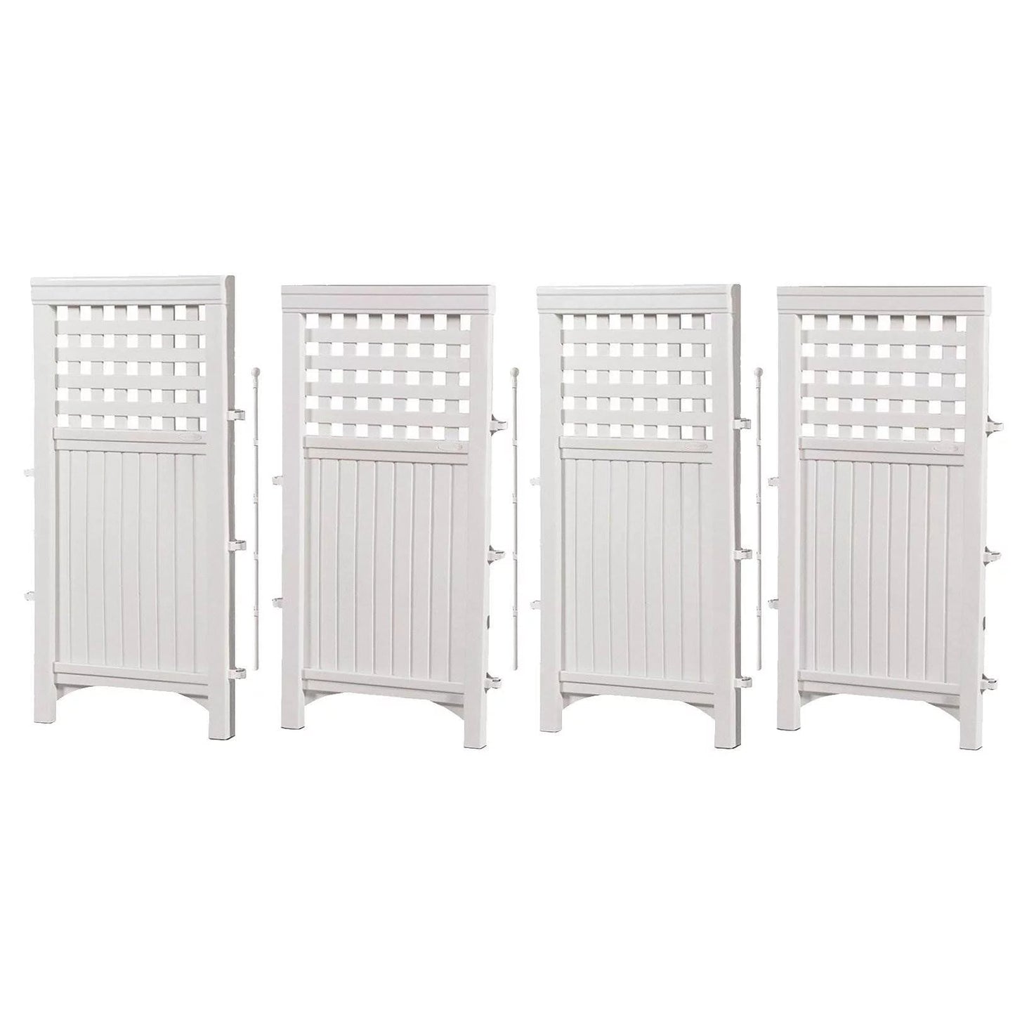 FS4423D Outdoor Patio 4 Panel Screen Enclosure Gated Fence, Plastic, White, 44 in H X 24 in D