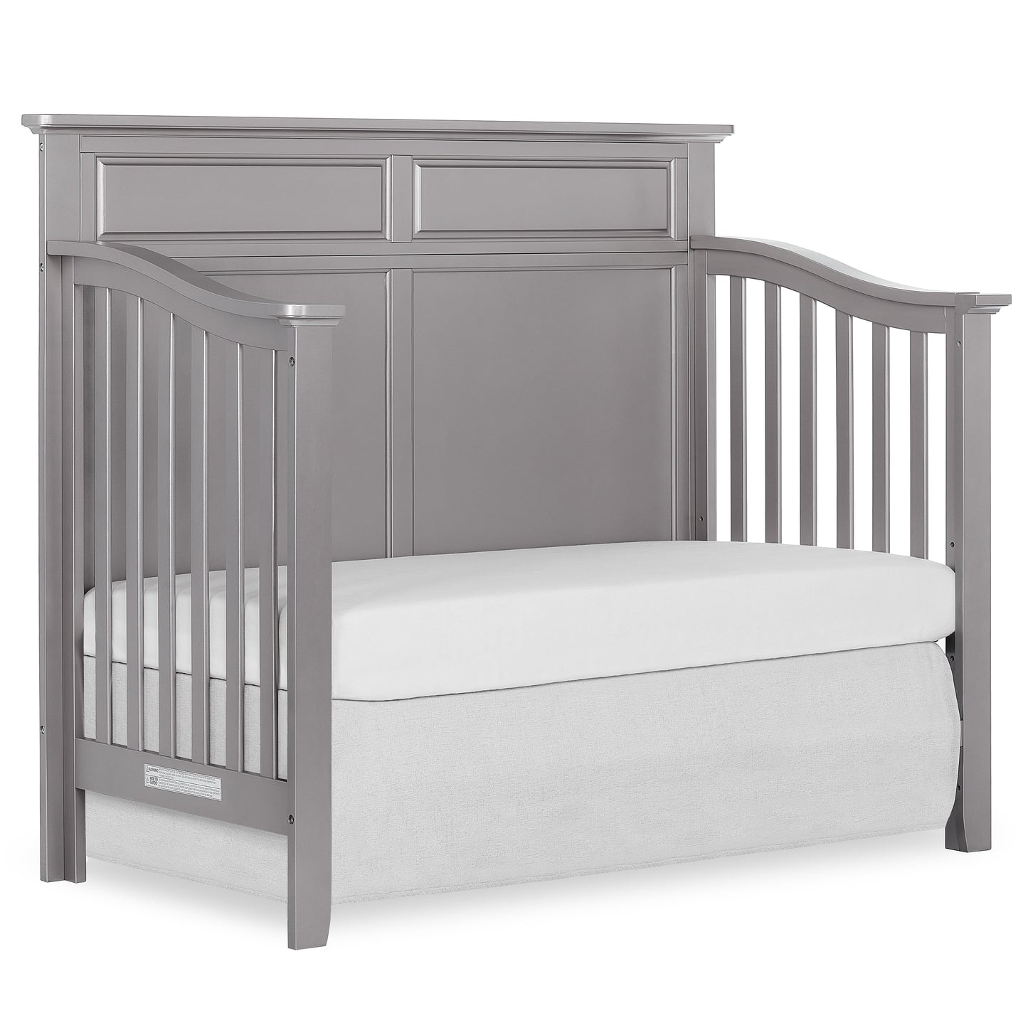 Harper 4-In-1 Convertible Crib, JPMA Certified, 3 Mattress Height Setting, Metallic Grey