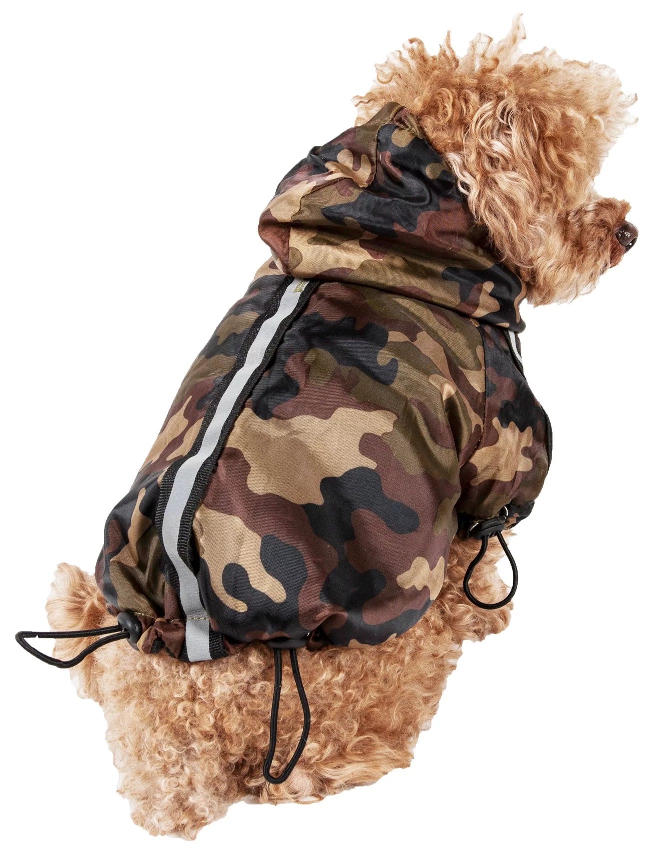 ® 'Reflecta-Sport' Multi-Adjustable Reflective Weather-Proof Dog Raincoat W/ Removable Hood